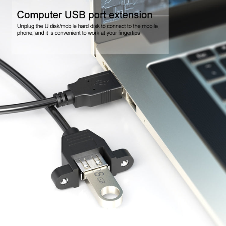 USB 2.0 AM to AF Mount Panel Cable, Length: 90cm