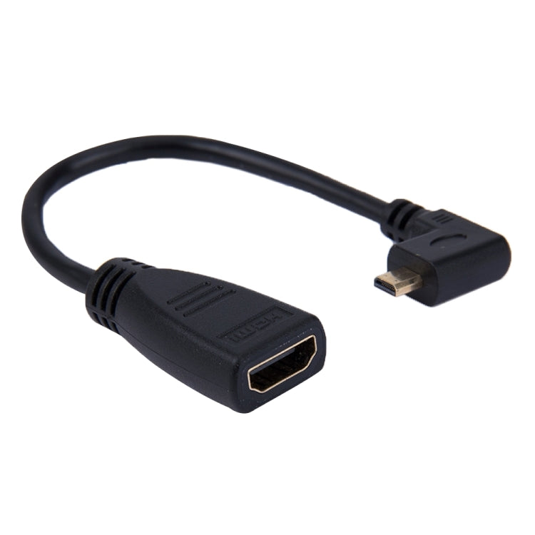 Кабель-адаптер Micro HDMI (штекер, поворот направо, 90 градусов) 17 см на HDMI (гнездо)