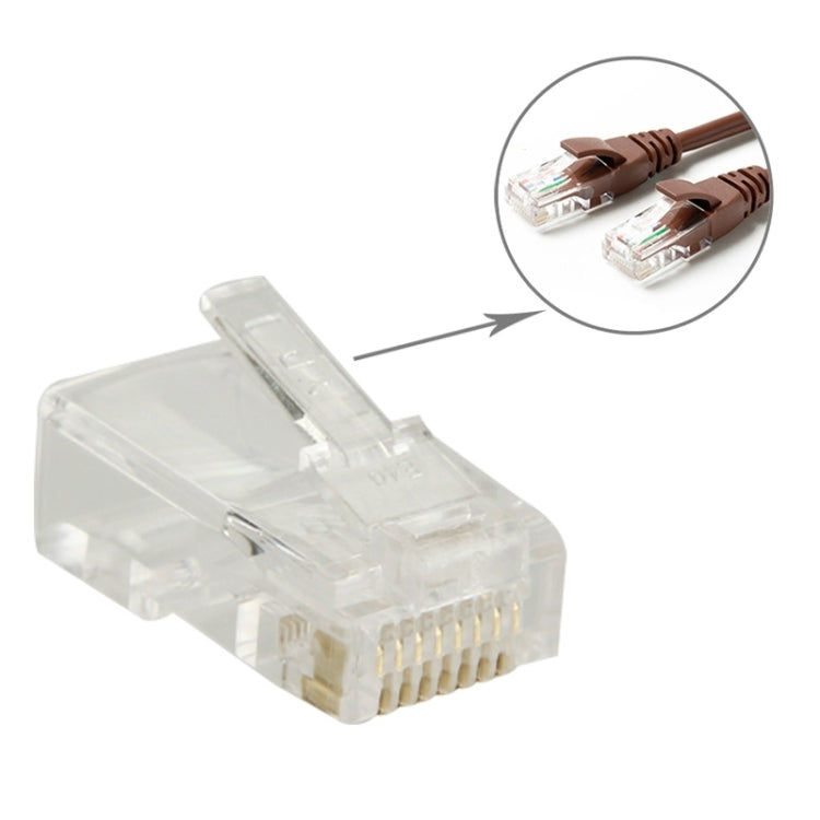 100pcs /Pack RJ45 Connector Modular Plug, Gold: 3u