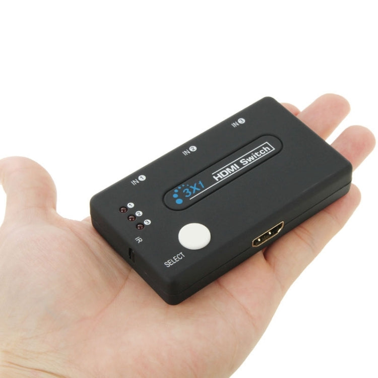 Mini 3x1 HD 1080P HDMI V1.3 selektors ar tālvadības pulti HDTV/STB/DVD/projektoram/DVR