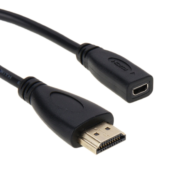 20 cm HDMI vīriešu un mikro HDMI sieviešu adaptera kabelis