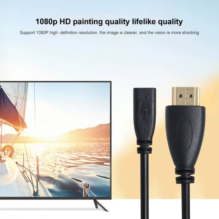 20 cm HDMI vīriešu un mikro HDMI sieviešu adaptera kabelis