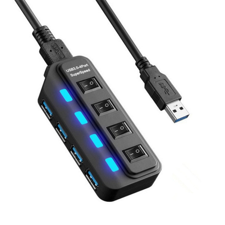 Концентратор USB 3.0 на 4 порта с индивидуальными переключателями для каждого порта передачи данных