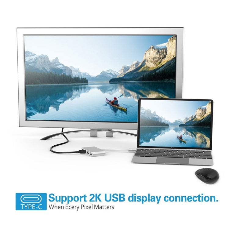 4 in 1 3 x USB 3.0 Ports & USB-C / Type-C Female to USB-C / Type-C Male Hub Splitter Adapter