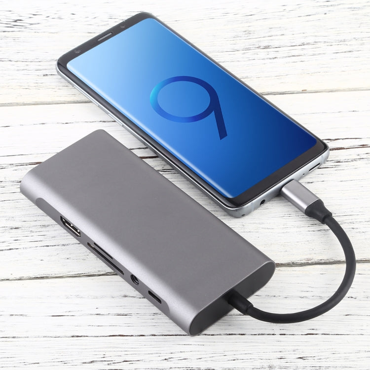 11 in 1 VGA + LAN Port + 4 x USB 3.0 + SD / TF Card + HDMI + Audio Port + USB-C / Type-C Female to USB-C / Type-C HUB Adapter