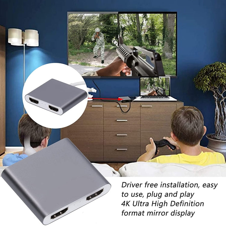 Выход 4K Ultra HD с двумя интерфейсами HDMI на адаптер USB-C/Type-C