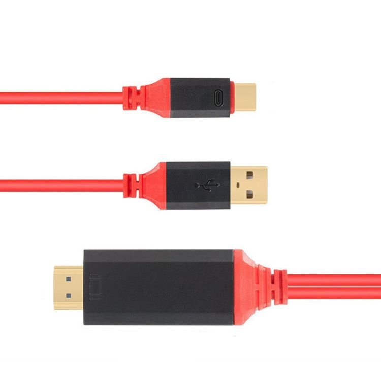 Кабель 2 в 1 USB-C / Type-C + USB-питание для подключения к видеокабелю HDMI Ultra HD 4K x 2K, длина: 2 м