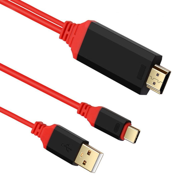 Кабель 2 в 1 USB-C / Type-C + USB-питание для подключения к видеокабелю HDMI Ultra HD 4K x 2K, длина: 2 м