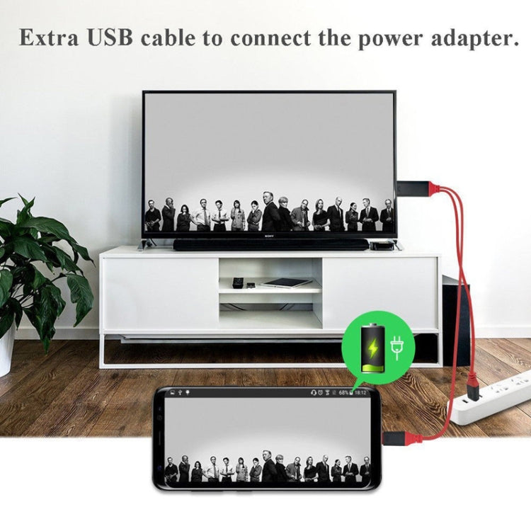 Кабель 2 в 1 USB-C / Type-C + USB-питание для подключения к видеокабелю HDMI Ultra HD 4K x 2K, длина: 2 м