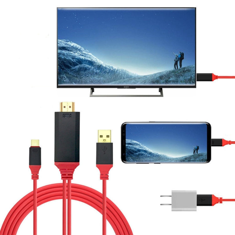 Кабель 2 в 1 USB-C / Type-C + USB-питание для подключения к видеокабелю HDMI Ultra HD 4K x 2K, длина: 2 м
