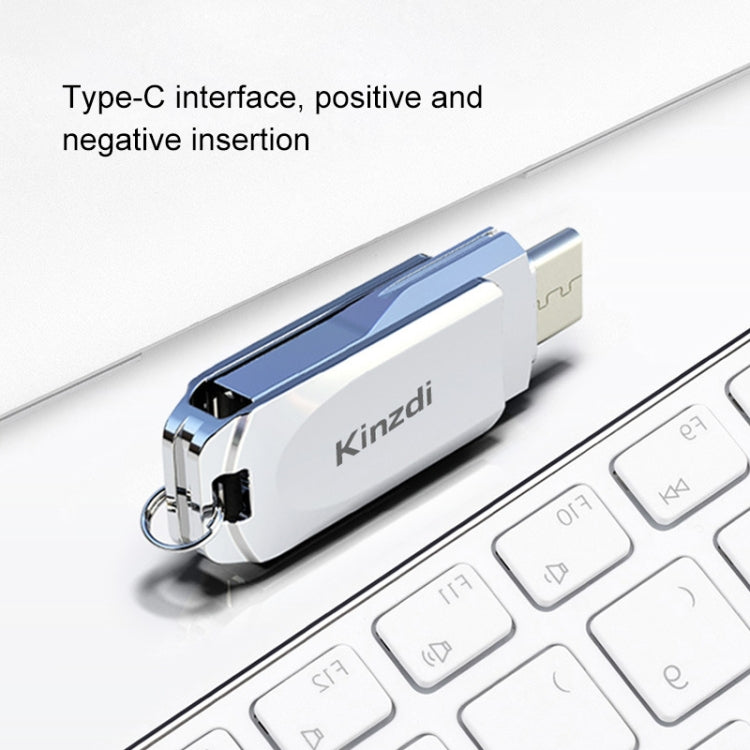 Флеш-диск Kinzdi 32 ГБ USB + Type-C с металлическим креплением V8