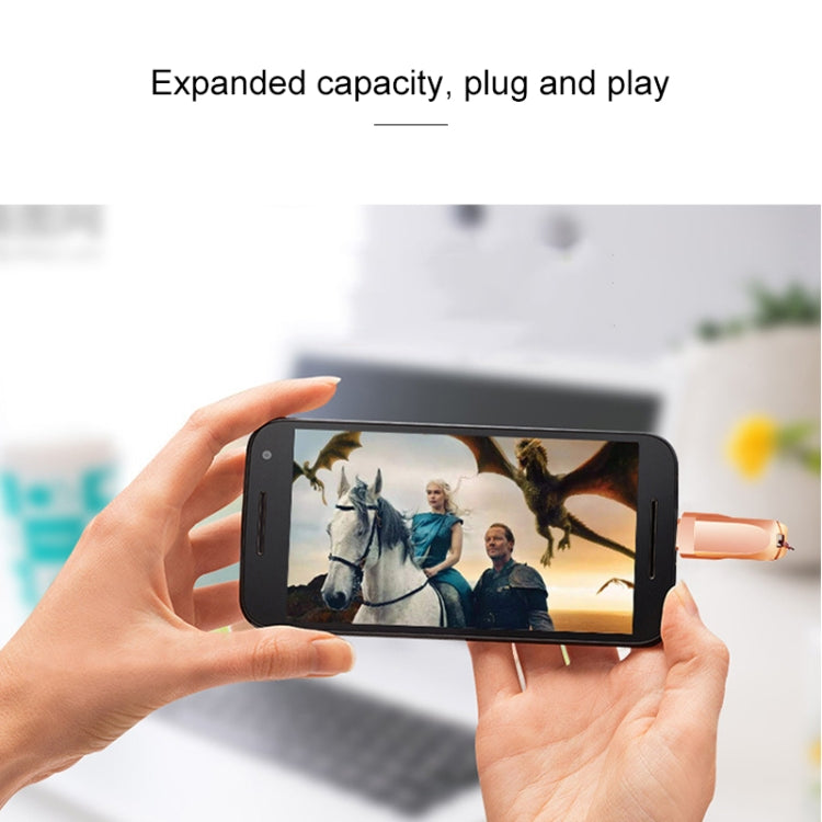 Флеш-диск Kinzdi 32 ГБ USB + Type-C с металлическим креплением V8