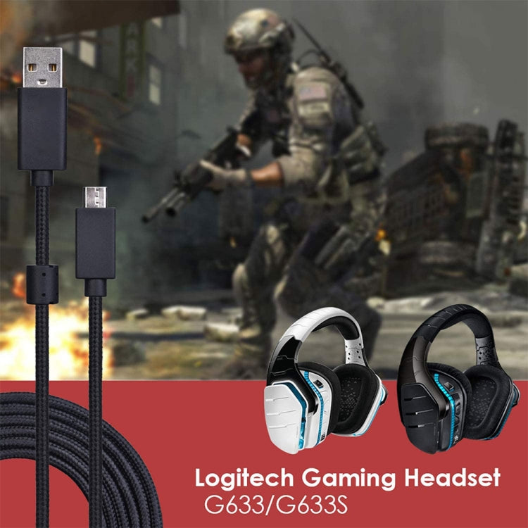 ZS0155 для USB-гарнитуры Logitech G633 / G633s, аудиокабель с поддержкой вызовов / подсветки гарнитуры, длина кабеля: 2 м