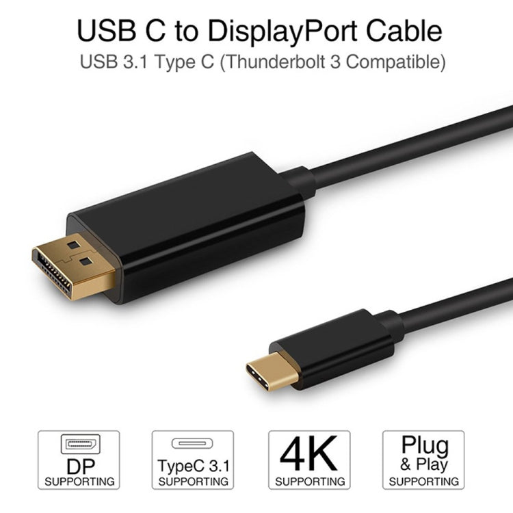 Кабель-адаптер 4K 60 Гц Type-C - DP DisplayPort, длина кабеля: 1,8 м