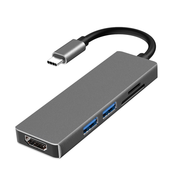 5-в-1 Type-C - HDMI + 2 x USB 3.0 + слот для карт SD / TF, концентратор-адаптер