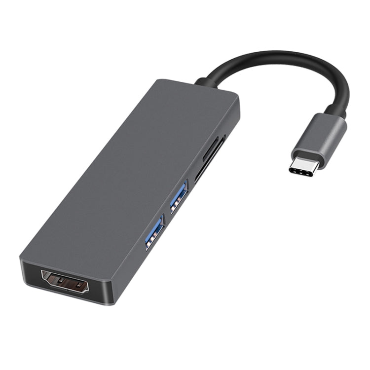 5-в-1 Type-C - HDMI + 2 x USB 3.0 + слот для карт SD / TF, концентратор-адаптер