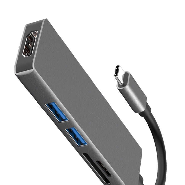 5-в-1 Type-C - HDMI + 2 x USB 3.0 + слот для карт SD / TF, концентратор-адаптер