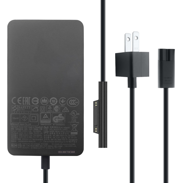 36W 12V 2.58A / 5V 1A maiņstrāvas adaptera lādētājs Microsoft Surface Pro 3/4, ASV spraudnis