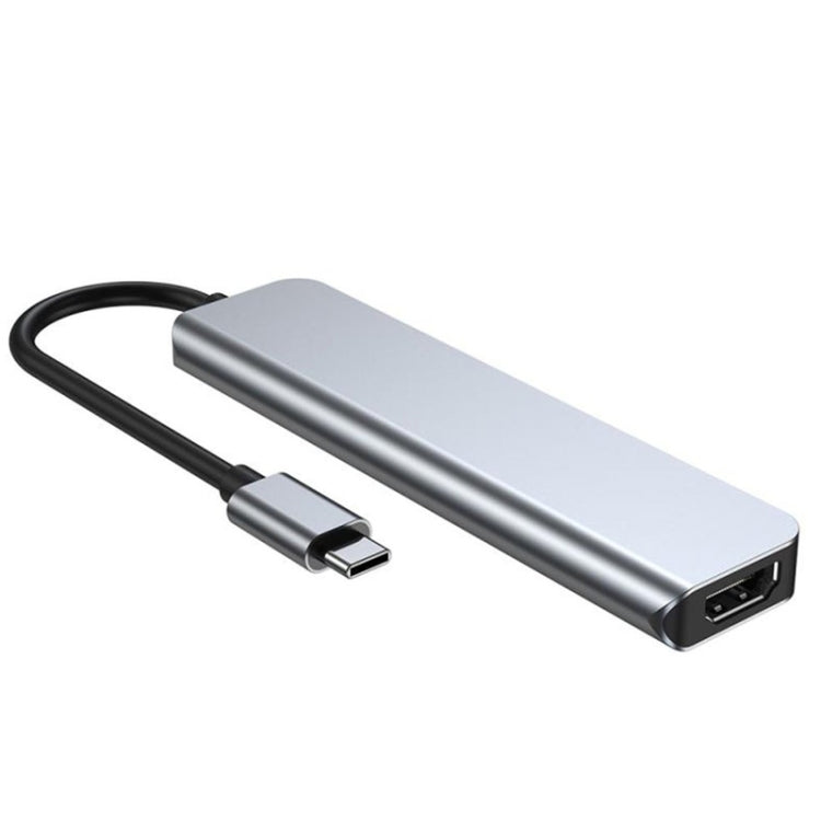 6 vienā C tipa uz 3 x USB portiem + SD/TF karti + HDMI dokstaciju