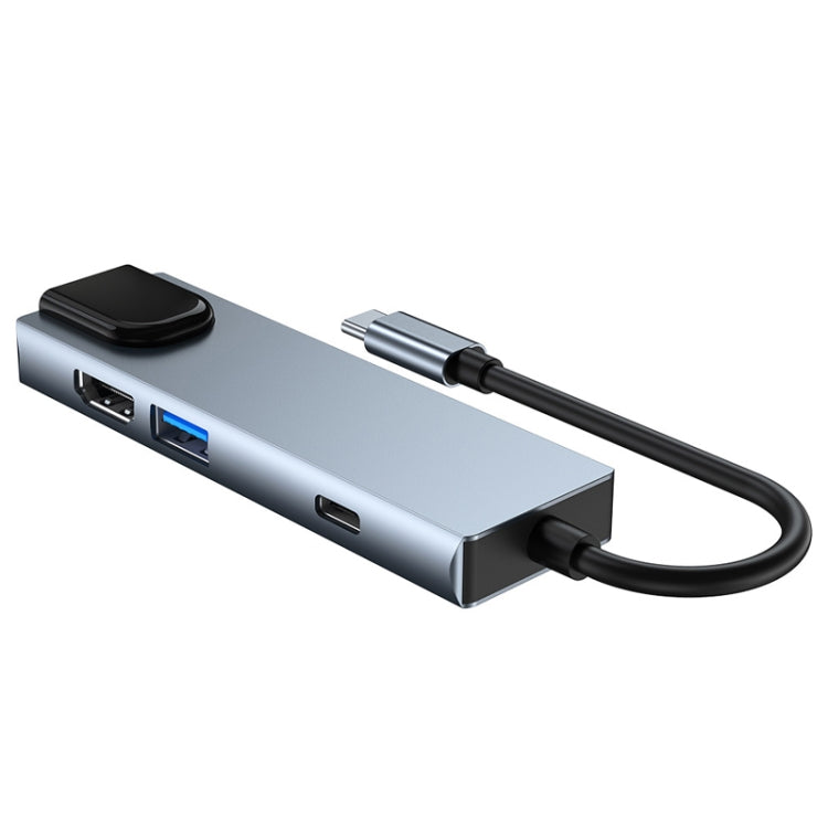 Адаптер 6 в 1 Type-C на HDMI + RJ45 + SD / TF + PD + USB HUB