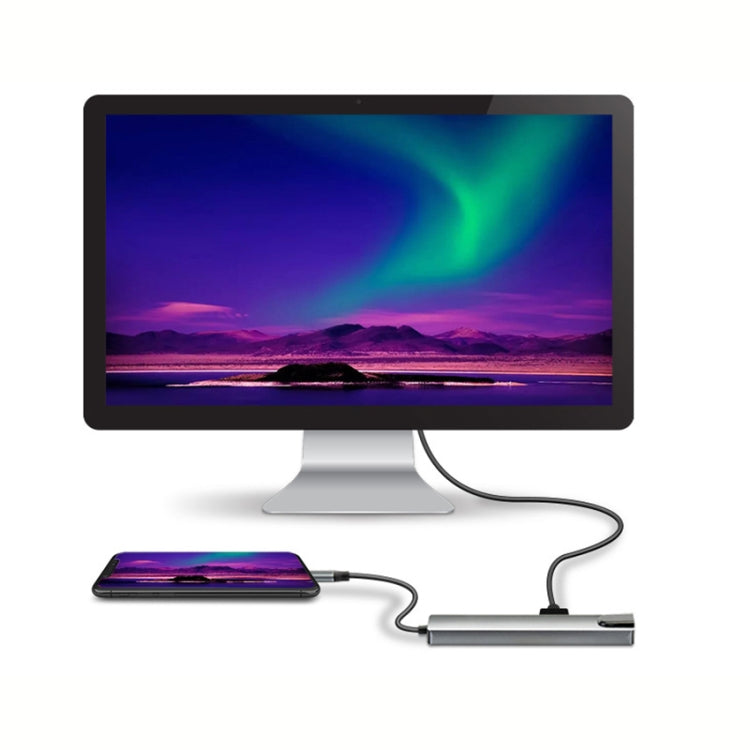 Адаптер 5-в-1 USB Type-C на RJ45 + USB3.0 x 2 + PD + HDMI HUB