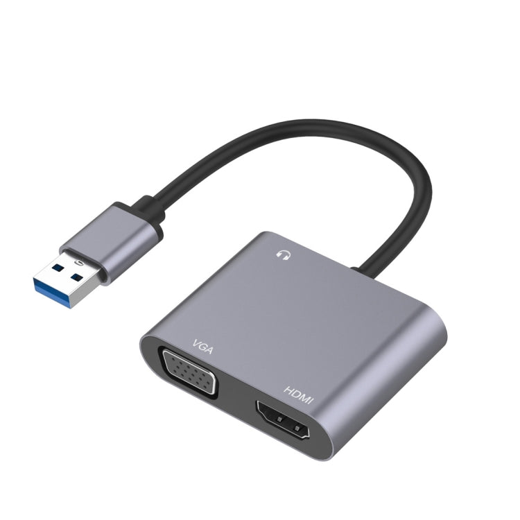 Адаптер 3-в-1 USB-HDMI/VGA/аудиоконцентратор