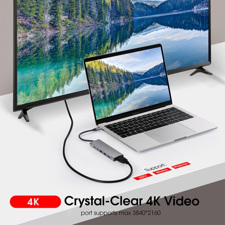 Адаптер 9-в-1 USB Type-C на HDMI + USB3.0x3 + Type-C + PD + SD/TF + аудиохаб