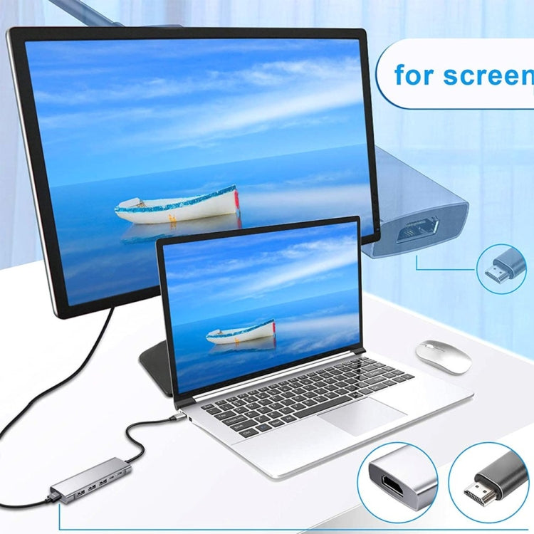 Адаптер 9-в-1 USB Type-C на HDMI + USB3.0x3 + Type-C + PD + SD/TF + аудиохаб