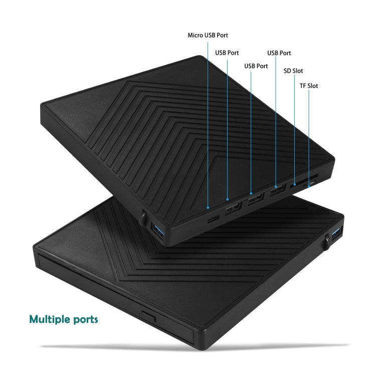 6-in-1 CD un DVD ierakstītājs ar ārējo USB 3.0 optisko disku