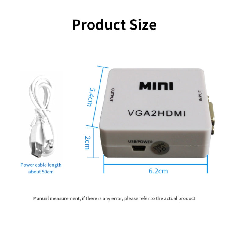 Адаптер цифрового аудио-видео преобразователя JSM Mini Size HD 1080P VGA в HDMI