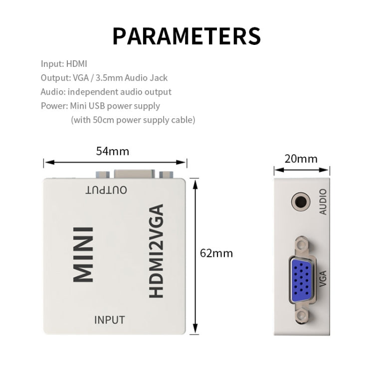 JSM Mini Size HD 1080P HDMI в VGA аудио-видео цифровой преобразователь адаптер