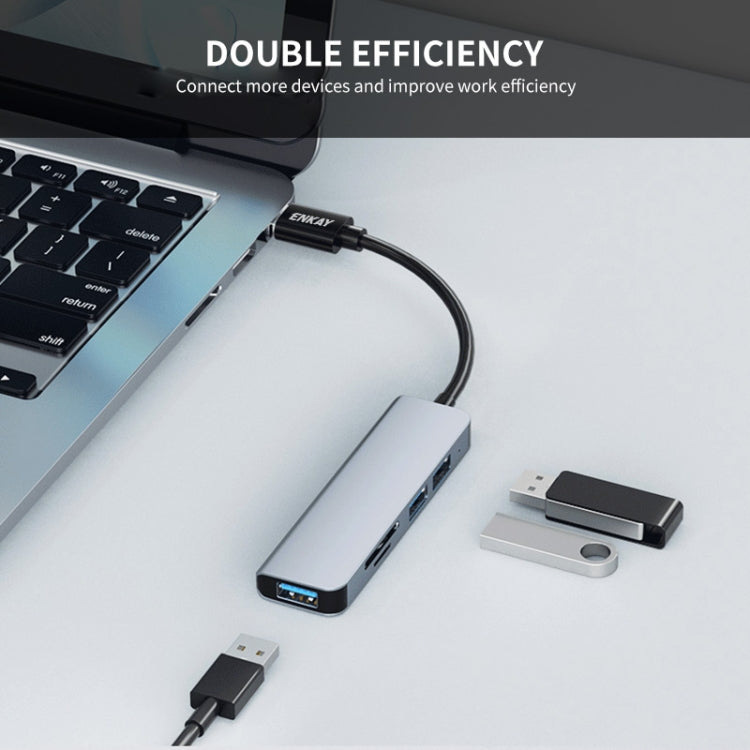 ENKAY Hat-Prince 5 in 1 Docking Station Adapter HUB SD/TF Card Reader