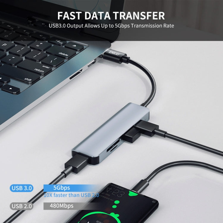 ENKAY Hat-Prince 5 in 1 Docking Station Adapter HUB SD/TF Card Reader