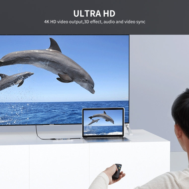 Док-станция ENKAY Hat-Prince 7-в-1 Type-C на 4K HDMI с адаптером PD Quick Charge Hub
