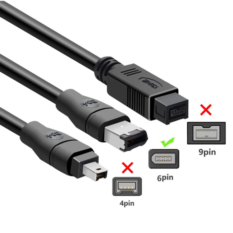 Кабель-адаптер JUNSUNMAY Firewire IEEE 1394 6-контактный штекер — USB 2.0 штекер