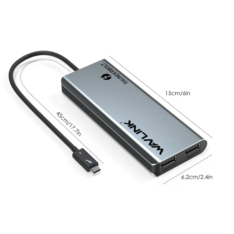 WAVLINK WL-UTD05 Многофункциональный удлинитель 4-в-1 Type-C - DP с разъёмом Thunderbolt 3 и поддержкой передачи 4K