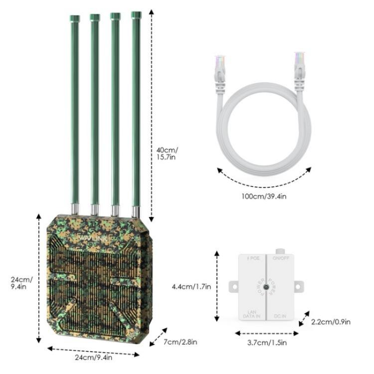 WAVLINK WN573HX1 WiFi 6 AX1800 divjoslu bezvadu maršrutētājs āra WiFi piekļuves punkts
