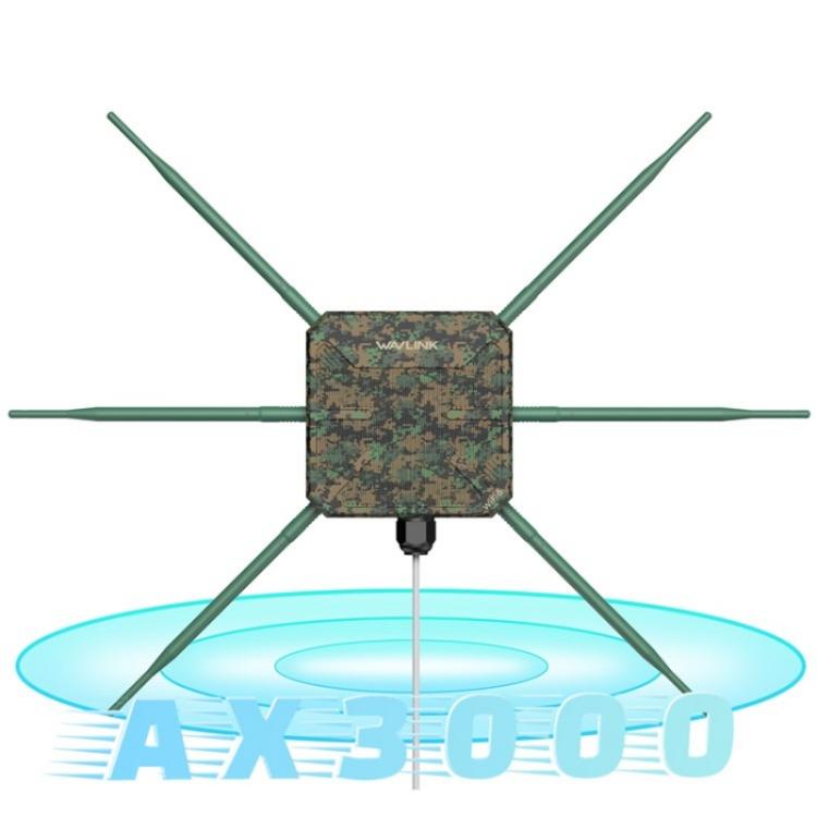 WAVLINK WN588HX3 AX3000 āra WiFi pastiprinātājs ar 6 antenām, divu joslu WiFi atkārtotājs