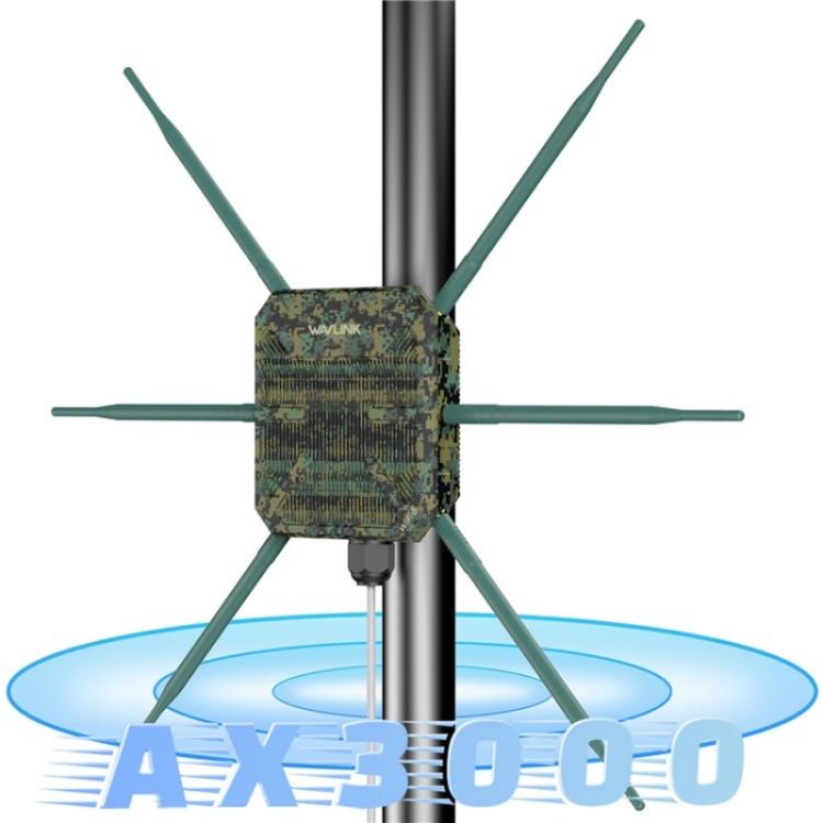 WAVLINK WN588HX3 AX3000 āra WiFi pastiprinātājs ar 6 antenām, divu joslu WiFi atkārtotājs