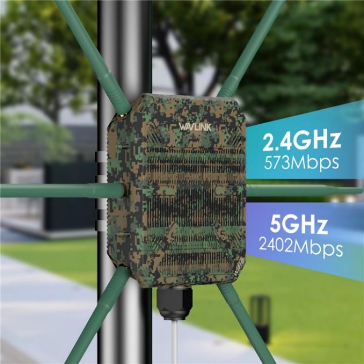WAVLINK WN588HX3 AX3000 āra WiFi pastiprinātājs ar 6 antenām, divu joslu WiFi atkārtotājs