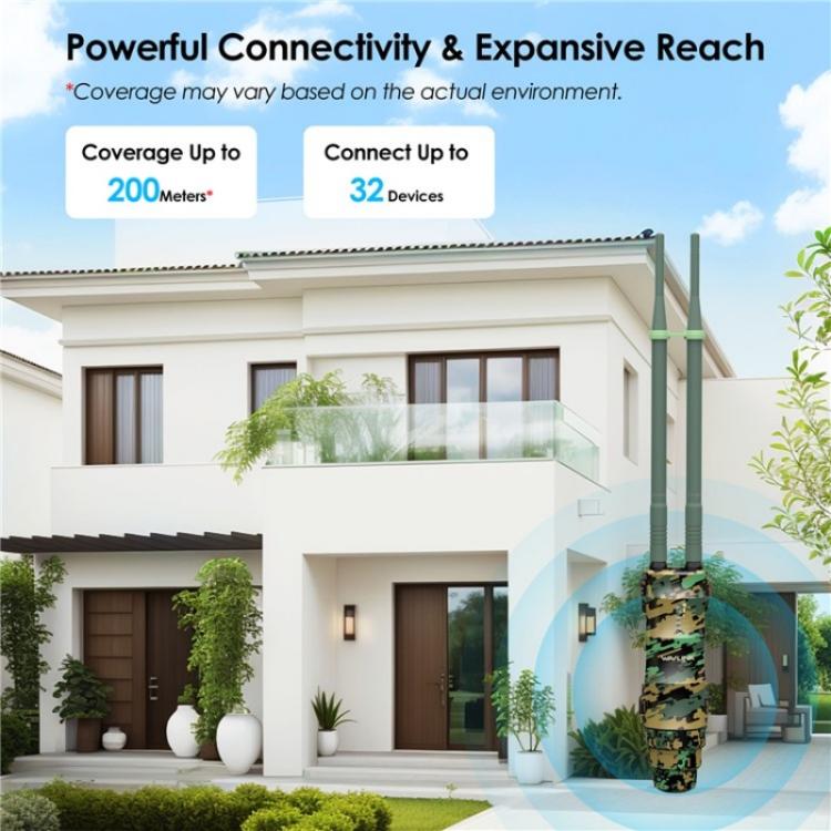 WAVLINK WN570HA2 IP67 ūdensizturīgs āra WiFi paplašinātājs AC1200 divu joslu bezvadu maršrutētājs