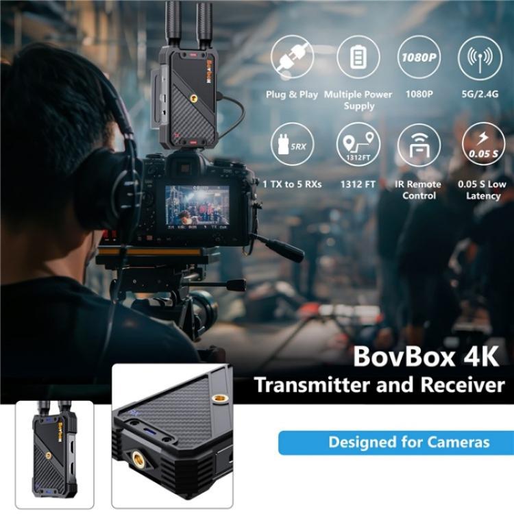 BOVBOX 082 1080P H.265 zema latentuma 400 m raidītājs-uztvērējs HDMI bezvadu paplašinātājs