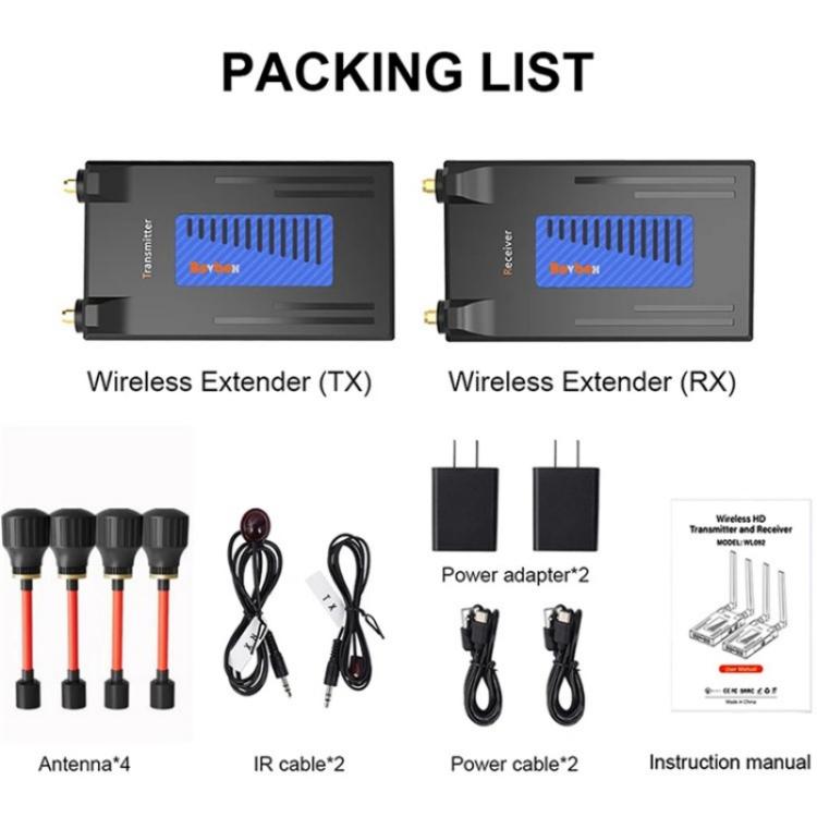 BOVBOX 092 Pro audio un video raidītājs-uztvērējs 300 m bezvadu HDMI paplašinātājs