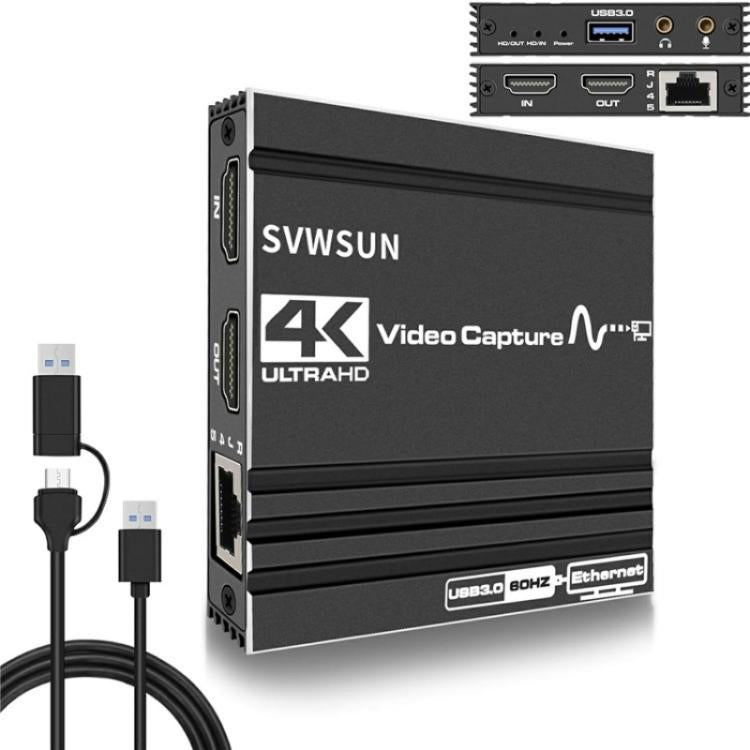 Адаптер C9 USB 3.0 Gigabit Ethernet Loop Out, плата видеозахвата HDMI 4K 60 Гц