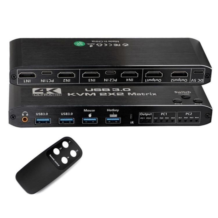 K3-1 4K 60 Гц USB 3.0 двухэкранный удлинитель HDMI Matrix 2x2 KVM-переключатель