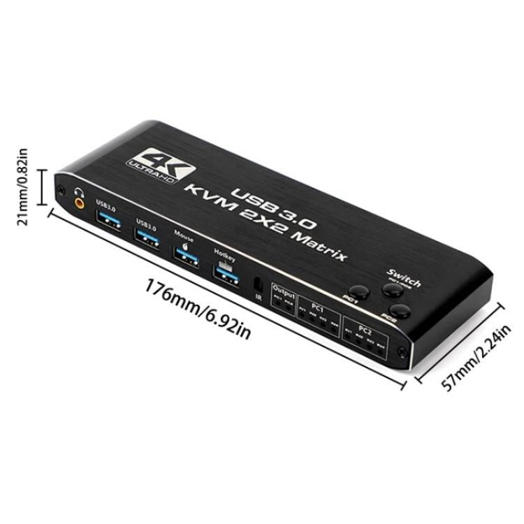 K3-1 4K 60 Гц USB 3.0 двухэкранный удлинитель HDMI Matrix 2x2 KVM-переключатель