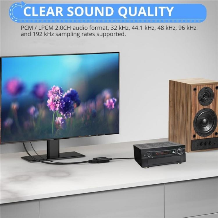 ARC HDTV skaļruņu audio ekstraktora pārveidotājs, ARC uz SPDIF koaksiālais 3,5 mm ligzda