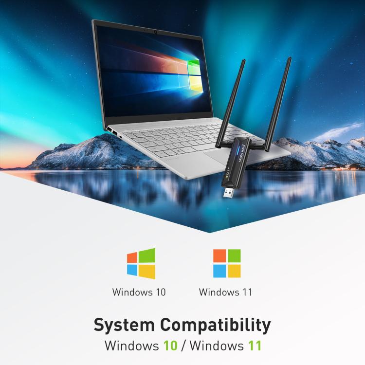 EDUP EP-AX1672 AX3000 USB 3.0 беспроводной WiFi 6E адаптер 802.11g высокой мощности беспроводной USB-адаптер 2,4 ГГц, 5 ГГц и 6 ГГц с чипсетом MT7621AU