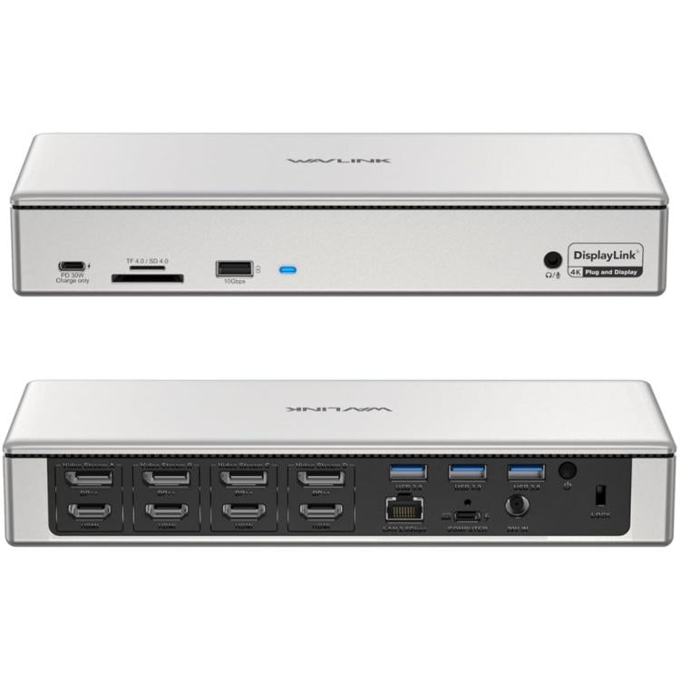 WAVLINK UG69PD12 DisplayLink dokstacija četriem monitoriem klēpjdatoriem M1 / M2 / Mac un Windows