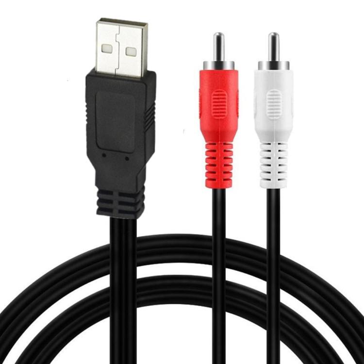 JUNSUNMAY 1,5 m USB 2.0 vīriešu un 2 RCA vīriešu video AV pārveidotāja audio sadalītāja kabelis